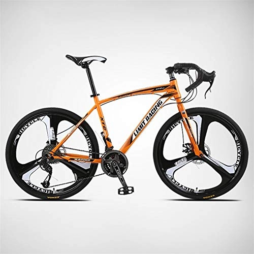 Rennräder : ZHTX Fahrrad 26 Zoll 27 Geschwindigkeits Biegung Fixed Gear Rennrad Mnnliche und weibliche Studenten Gebrochene Wind Road Racing Fahrrad (Color : Vibrant orange)