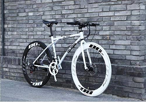 Rennräder : ZHTY Rennräder für Herren und Damen, 26-Zoll-24-Gang-Fahrräder, Nur für Erwachsene, Rahmen aus Stahl mit hohem Kohlenstoffgehalt, Rennradrennen, Doppelscheibenbremsräder mit Rädern