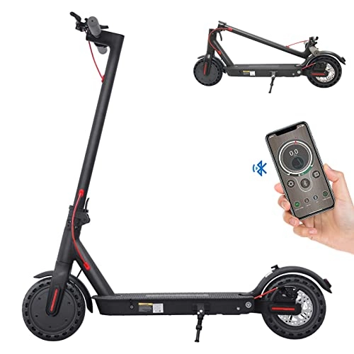 Electric Scooter : 350W E Scooter Fast Electric Scooter with Seat Adult Electric Scooters Kids Mobility Commuter Scooters Folding E-scooter for Adults Up to 15MPH, Max Load 220Lbs, 8.5" Offroad Tire, APP Control