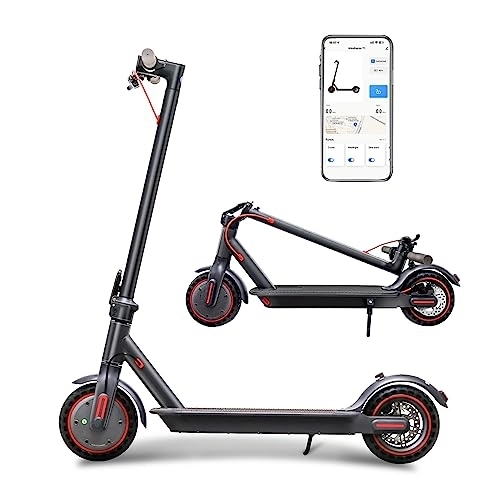 Electric Scooter : 8.5" Aluminum Alloy Folding Electric Scooter Connectivity App Legal for Road Including Lock Function Load, 30Km Autonomy, Battery 387Wh, Maximum Load 120kg
