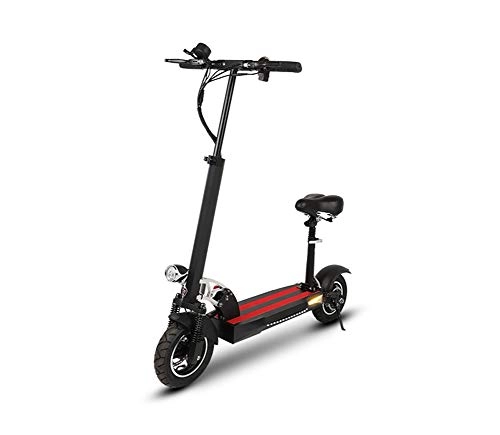 Electric Scooter : ABDOMINAL WHEEL Electric Scooter, Folding E Scooter for Adult, 350W Motor to 30km / h, LCD Display, Maximum Load 150kg, Pneumatic Tire, Dual Brake, Front LED Light Warning Taillight