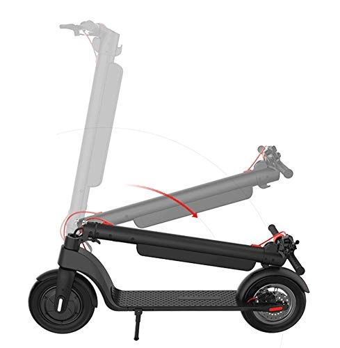 Electric Scooter : ABDOMINAL WHEEL Folding Electric Scooter for Adults, Portable Commuting Electric Scooter 10" Air Filled Tires Lightweight and Foldable, Max Speed 25km / h 350W Motor, 35-45 KM Long-Range