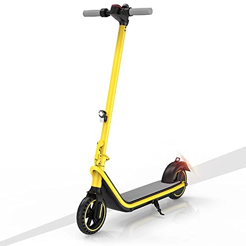 Electric Scooter : Acecinio Adult Electric Scooter, 380W Foldable E Scooter with 7.5 Ah Battery and 3 Speed Mode, 8.5 Inch Tyres Commuting City Scooter with LCD Display (Yellow)