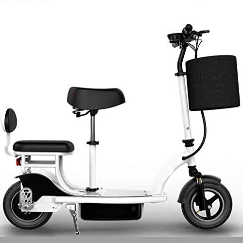 Electric Scooter : Adult Collapsible Electric, Parent-Child Double Seat Multi-Function Portable Comfort Shock Mini Electric Scooter, 45-55Km Unisex