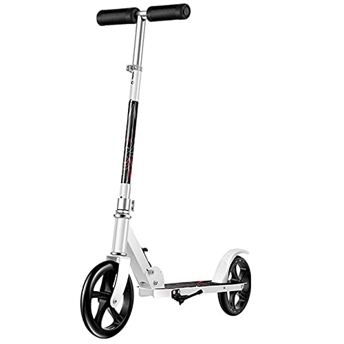 Electric Scooter : Adult E-Scooter for Commuter Electric Scooter for Kids Age of 6-12 Kick-Start Boost And Gravity Sensor Kids Foldable And Lightweight, White