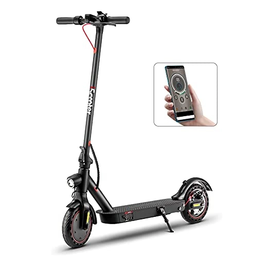 Electric Scooter : Adult Electric Scooter Fast Top 30km / h, 15.5 Miles Long Range per Charge, 350W, Dual Suspension, Smartphone APP, 8.5'' Tires Folding Commuter E-Scooter for Adult & Teens