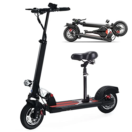 Electric Scooter : Adult Electric Scooter with Detachable Seat with Double Suspension, 500W Motor 10" Tyres 48V Lithium Battery 3 Types of Battery Optional 60-120Km Long-Range (80~100km)