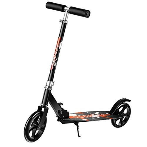 Electric Scooter : Adult Scooter, Kick Scooter, Teen Adult Scooter With Brakes, One-button Folding Commuter Scooter, Load 120KG (non-electric) (Color : Black)