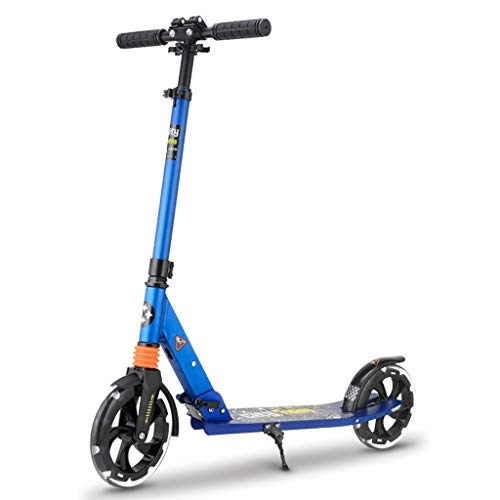 Electric Scooter : Adult Scooter, Scooter, Youth Adult Scooter With Brake Belt Shock Absorber, One-button Folding Commuter Scooter, Load 120KG (non-electric) (Color : Blue)