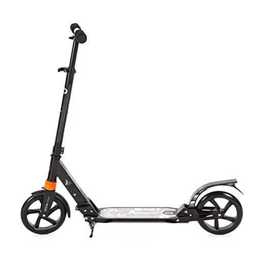 Electric Scooter : Adult Scooter, Scooter, Youth Adult Scooter With Brake Double Shock, One-button Folding Commuter Scooter, Load 120KG (non-electric) (Color : Black)