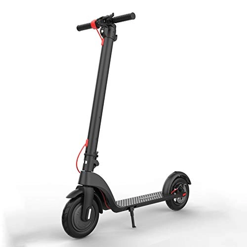 Electric Scooter : Adults Foldable Electric Scooter, Front Wheel Drive Lightweight Electric Scooter 8.5" Air Filled Front Tire 350 W Brushless Hub Motor Speed 32KM / H x7black, 10 inch