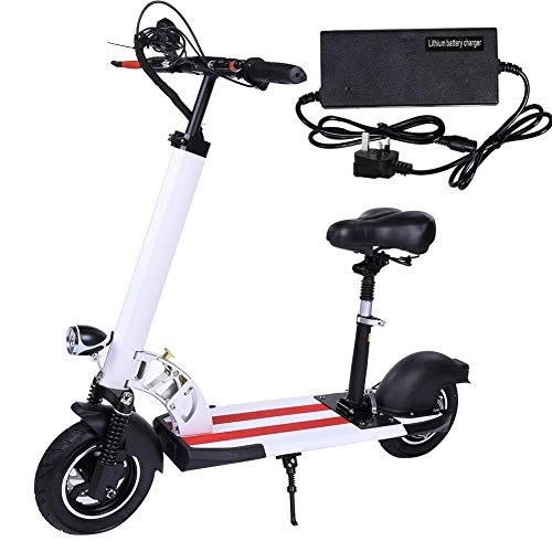 Electric Scooter : Alomejor1 10inch Electric Scooter 2 Wheel Adult Electric Bike Scooter Foldable Design Double Disc Brake High Elastic Shock-absorbing Cushion(UK Plug)