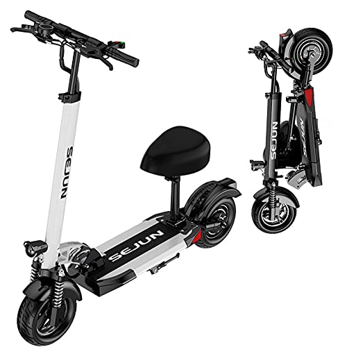 Electric Scooter : AODOW Electric Scooter, 400W Motor, 36V 10A Lithium Battery, 10 Inch Tires, 3 Speed Modes, Max Speed 35 km / h, Foldable E-Scooter for Adults (white)