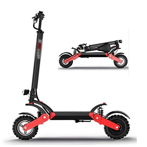 Electric Scooter : AOLI City Commute Electric Scooter, Quick Fold Portable Mini Scooter with 500W Brushless Motor 48V Lithium Battery Led Lights 12 inch Off-Road Electric Bicycle