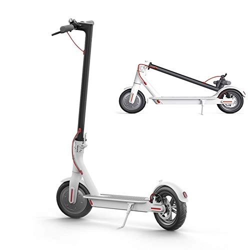 Electric Scooter : AORISSE Electric Scooter, 250W 25 Km / H Maximum Speed Foldable Electric Scooter Suitable for Adults / Teens, with APP Folding City Commuter Scooter with LED Light And LCD Display, White, 4.HA