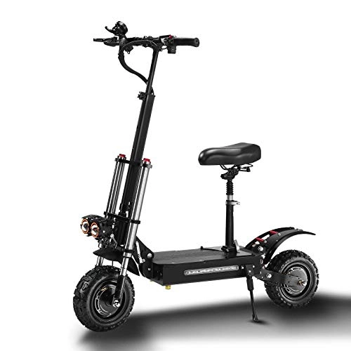 Electric Scooter : AORISSE Electric Scooter 5400 W Dual Motor Max Speed 85Km / H Foldable Portable Scooter Double Suspension 11-Inch Tire Off-Road Scooter, Smart Display Screen with Mobile Phone USB Charging Port, 38AH