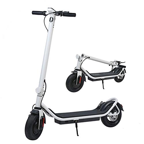 Electric Scooter : AORISSE Electric Scooter, Foldable 10-Inch Electric Scooter for Adults And Teenagers, 350W 36V City Commuter Scooter with LED Display Screen, Maximum Speed 25Km / H, White, 350W 36V 10.4AH