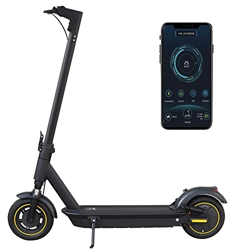 Electric Scooter : AOVOPRO ESMAX Electric Scooter, 500W Motor, 10'' Air Tires, 45Km Range, Dual Suspension, Max Load 120kg, Black