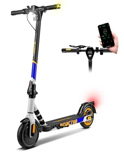 Electric Scooter : Apachie M4S Adult Electric Scooter, 350W Motor 30KM Range, 25km / h Max Speed, 3 Speed Modes, 8.5 Inch Solid Tyres, APP Control, Bluetooth …