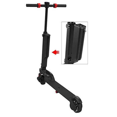 Electric Scooter : AQAWAS Commuter Scooter for Adults, Kick Scooter Foldable With Disc Handbrake Premium Li-ion Battery Electric Scooter, Height-adjustable, For Commute and Travel, Black