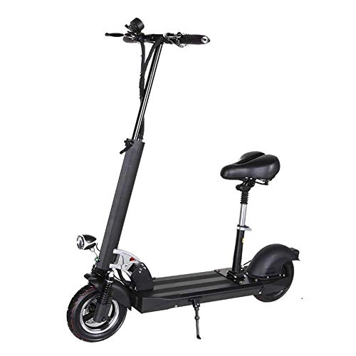 Electric Scooter : AUZZO HOME Electric Scooters Foldable, E-Scooter for Adult 120 kg Max Load Speed up to 40km / h with USB Meter Data and LED Light, 10" Air Filled Tire