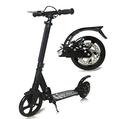 Electric Scooter : Black Big Wheel Kick Scooter, Adult Unisex Scooter With Disc Brakes, Foldable Commuter Scooter, Birthday Gift For Ladies Men Teenagers Children (non-electric)