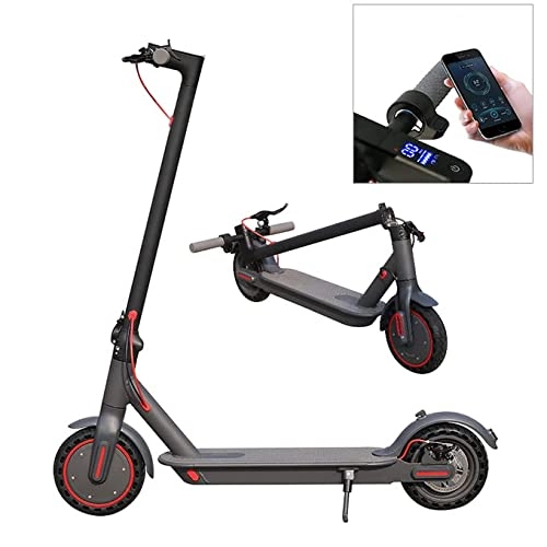 Electric Scooter : Brifugo Electric Scooter, 350W Motor Scooter Portable Folding E-Scooter with Led Light and Display 8.5inch solid rubber tires Maximum Load 264lbs Max speed 25 km / h For Adults