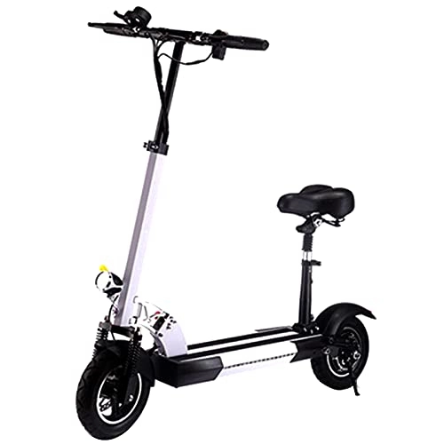 Electric Scooter : BTBT Scooter 10 Inch Electric Scooter, Adult Commuter Scooter Mini Folding Lithium Battery Scooter Portable Scooter for Short Trips White