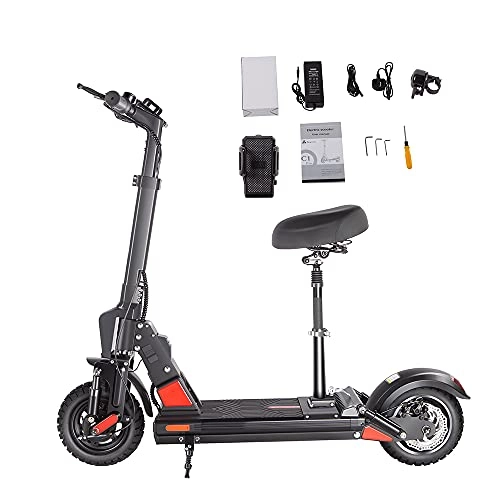 Electric Scooter : C1 Electric Scooter - 15" Solid Tires - Up to 30-40 KM Long-Range & 30-40 KM / H Portable Folding Commuting Scooter for Adults with Double Braking System and App (CI)