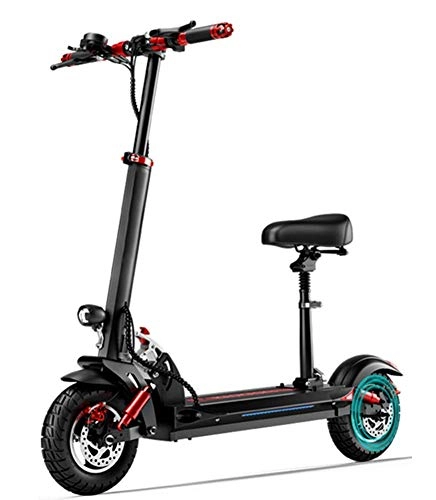 Electric Scooter : CEXTT An electric scooter, an electric scooter -10.5 inches solid tires - 93.2 miles long distances up to 31 MPH and tilting portable collapsible scooter for adults having a dual brake system.