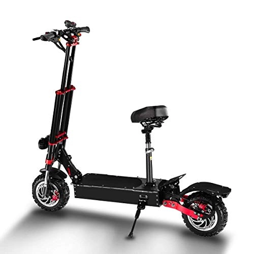 Electric Scooter : CEXTT Electric scooter battery 5600W 60V 32AH lithium bis motor maximum speed of 85km / h 11-inch full-terrain tires with a seat slide