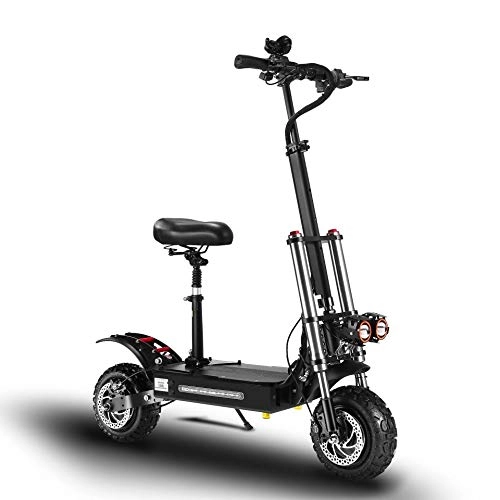 Electric Scooter : CEXTT Electric scooter high speed off-road double drive 11 inch 60V5400W folding electric scalp (Color : 60V / 5400W-80-90KMKM)