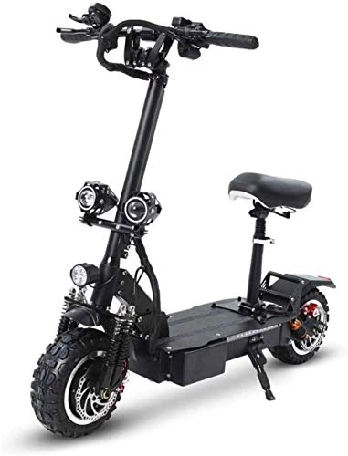 Electric Scooter : CHNG Scooters for Adults Gliding Movement Electric Scooter 3200W Dual Motor 11 Inch Off-Road Vacuum Tires Double Disc Brake Folding Scooter With 60V 26 Ah Lithium Battery