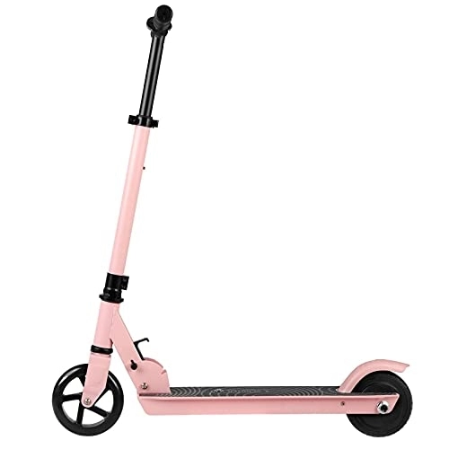 Electric Scooter : COCKE 5 Inch Electric Scooter for Kids, 2 Wheel Folding Scooter—Creative Electric Boost Toddlers Kick Scooter with Adjustable Handlebar - PU Flashing Wheels, 4-6Km / H Top Speed, Pink