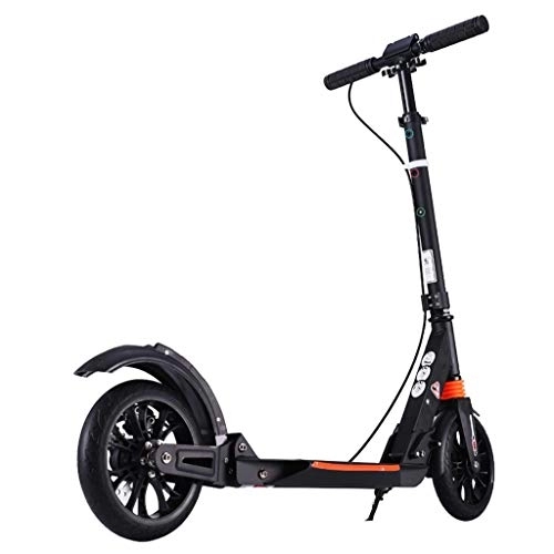 Electric Scooter : Commuter Scooter, Scooter, Adult Folding Two-wheeled Scooter Can Bear 150KG, 2 Diameter 20CM PU Wheels, Double Brake System Adjustable Height (non-electric)