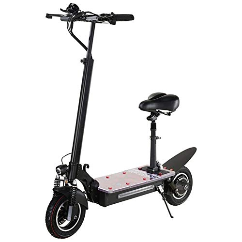 Electric Scooter : CXYDP Electric Scooter Adult 500W Motor Foldable Scooter with Light Board, Max To 80KM Running Distance, 10 Inch Tire, Double Braking System