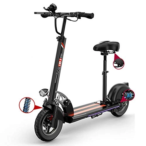 Electric Scooter : CXYDP Electric Scooter Folding E-Scooter 36V 400W Motor 3 Speed Modes, 10 Inches Pneumatic Tire for Adults And Teenagers, Black