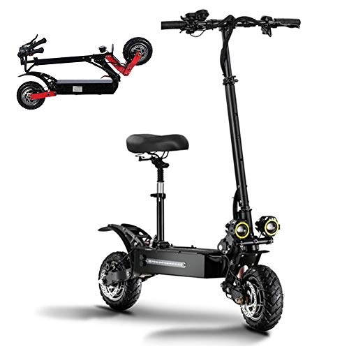 Electric Scooter : CXYDP Foldable And Portable Electric Scooter Motor Power 2 * 1600 W, Max Speed 65Km / H 10 Inch Off-Road Vacuum Tires with USB Phone Charging for Adult