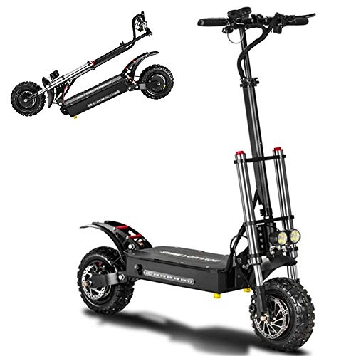 Electric Scooter : CXYDP Foldable Electric Scooter 5400W Motor 85Km / H Max, High-Speed Off-Road Dual Drive Electric Scooter Adult, 33AH Running Distance90KM