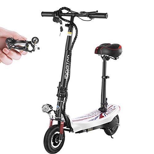 Electric Scooter : CXYDP Folding Electric Scooter Adults 8" Pneumatic Tires 350W Motor LCD Display Screen Max Speed To 30Km / H Easy Operated for Commuter, White