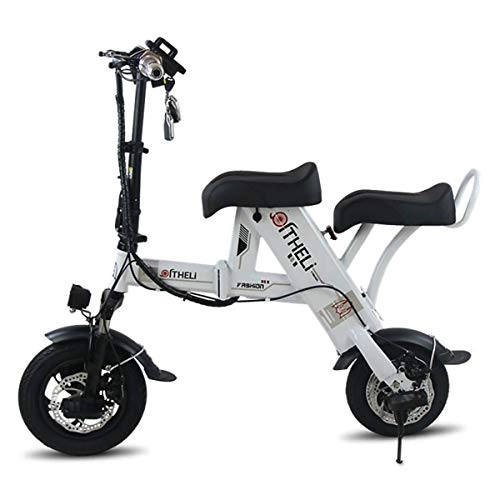 Electric Scooter : Dapang 48V 500W Electric Fat Tire Scooters, Adult Citycoco with 2 Seat Power Scooter, Key Start and Power Display, White
