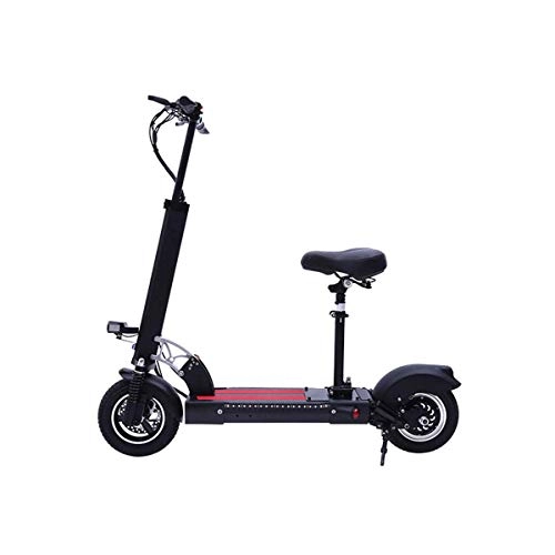 Electric Scooter : Daxiong 10 Inch Foldable Electric Scooter Adult Aluminum Mini Drive Electric Car Two-Wheel Lithium Battery Scooter, Black, 35km
