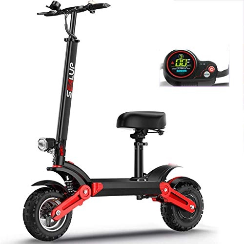 Electric Scooter : Daxiong Electric Scooter Folding Battery Car 12 Inch Off-Road Electric Car Adult Scooter Is Easy To Work, A, 60km