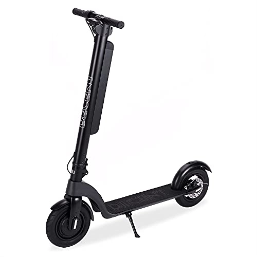 Electric Scooter : Decent ONE MAX 350w Premium e-scooter. Easy-folding Electric Scooter - 3 Speed / Drive Modes 15.5mph speed, Front Hub Motor / Brake, Mechanical Disc rear brake, 10-inch pneumatic tyres and LED - Black