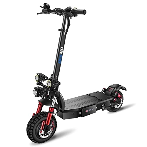 Electric Scooter : DEKNO Electric Scooter Dual Motor 11 Inch Foldable Off-Road Scooter With 60V 26 Ah Lithium Ion Battery And Hydraulic Shock Absorber