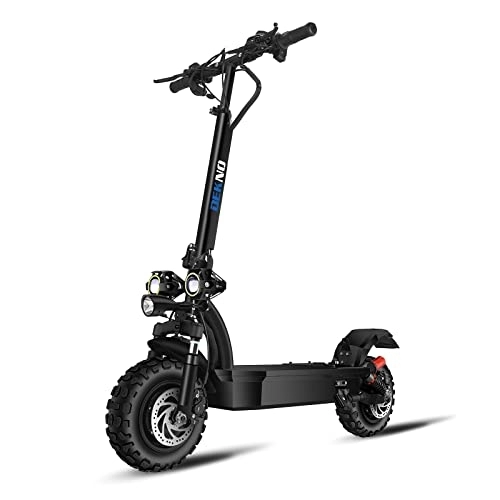 Electric Scooter : DEKNO Electric Scooter Dual Motor 11 Inch Foldable Off-Road Scooter With 60V 30 Ah Lithium Ion Battery And Hydraulic Shock Absorber