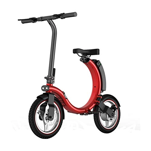 Electric Scooter : DYHQQ Dolphin Electric Bike 12 inch Folding Body Fashion and Smart E-Bike Scooter, Collapsible Frame, 36V 350W Rear Engine Electric Bicycle, Red