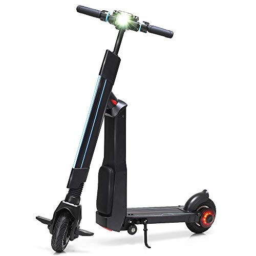 Electric Scooter : DYHQQ Electric Scooter, Adjustable Foldable Kick Scooter, with LED Light 36V Lithium Battery, Max Load Capability 220lbs 15.5MPH & Up to 12.5 Mile Range