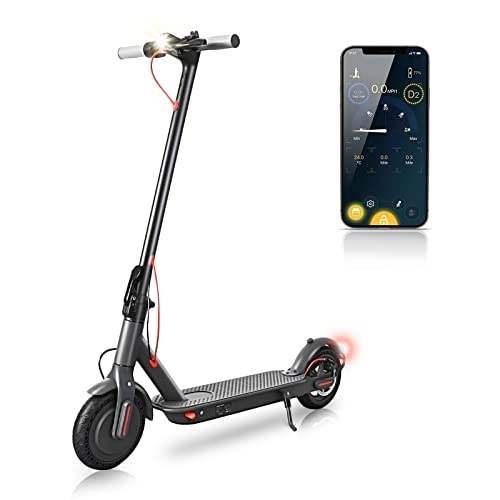 Electric Scooter : E-RIDES Electric Kick Scooter, 350W Motor, 8.5" Solid Tires, 25 km / h Top Speed, Up to 20Miles Long-Range, Portable Folding Commuting Scooter for Adults, with Braking System and App Control