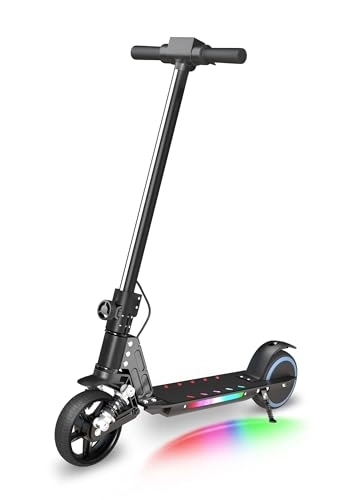 Electric Scooter : E-RIDES Electric Scooter, 6.5'' Foldable Electric Scooter, Colorful Lights Kids Electric Scooters Max 8Mph, 3-5 Miles of Range, Electric Scooter Kids LED Display, Shock Absorbing Comfort E Scooter (BLACK)